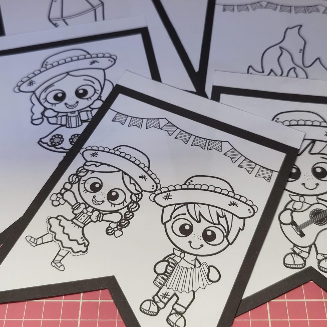 Bandeirinhas para colorir